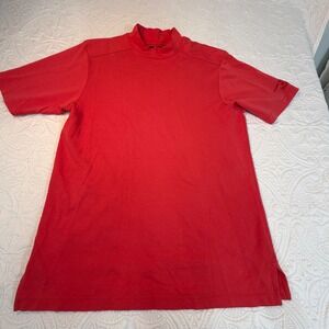 Tommy‎ Bahama 18 Golf Mens Red Mock Neck Short Sleeve T-Shirt Size S